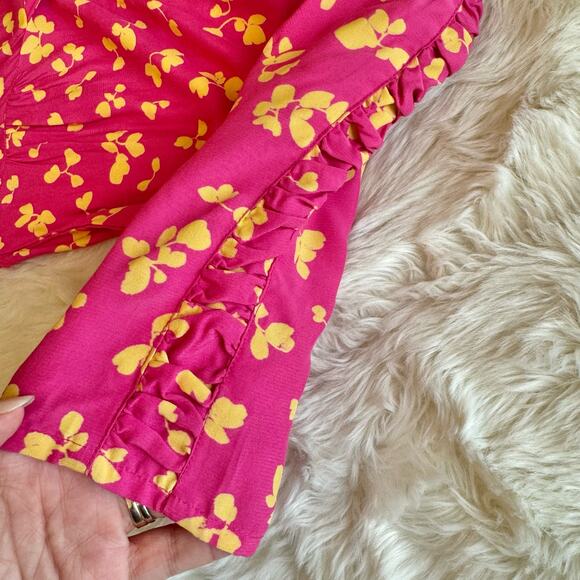 French Connection Bonita Draped Mixed Printed Midi Dress 2 - Picture 5 of 13